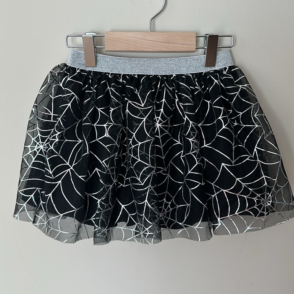 Wonder Nation Black and Silver Spiderweb Tuile Skirt Girls Toddler Size 5T